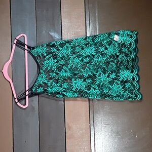 Freebie Medium women's Colesce Collection Sexy Green Semi Sheer Floral Lingerie